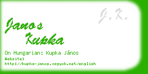 janos kupka business card